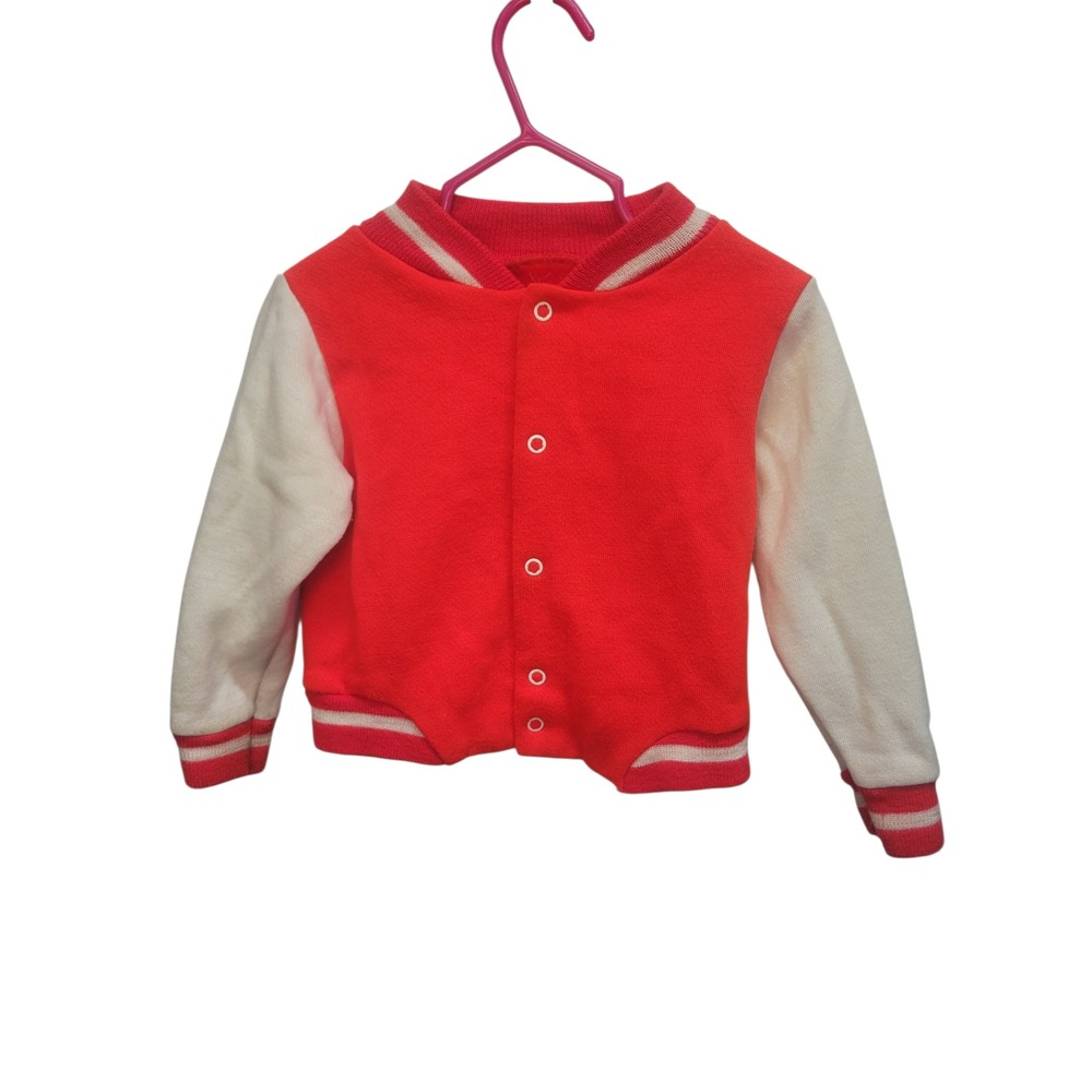 Kids Varsity Jacket Red‎ White Baseball Bomber Coat Toddler